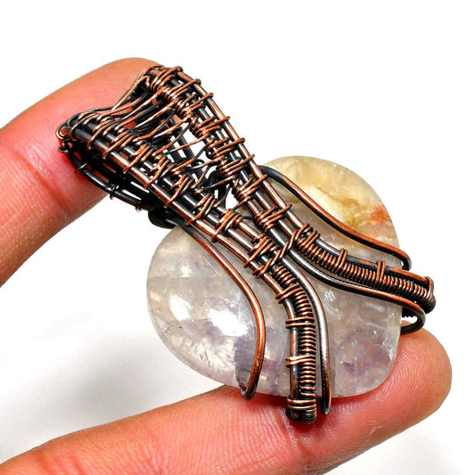 Ezra’s Veil – Handcrafted Amethyst & Oxidized Copper Pendant