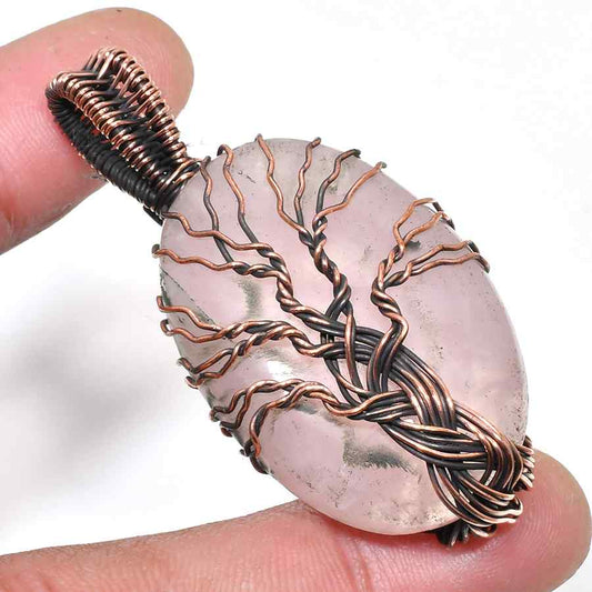 Ezra’s Veil – Amethyst & Copper Wire Pendant