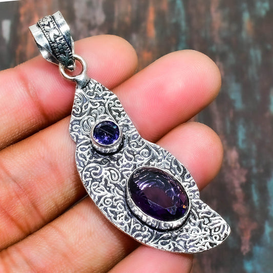 Ezra’s Veil – Silver Filigree Amethyst Pendant