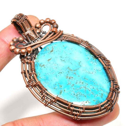Tranquil Echo – Turquoise Copper Pendant
