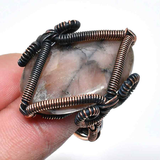 Terra’s Embrace – Oxidized Copper & Natural Stone Ring