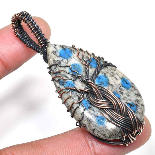 Celestial Grove – Lapis Lazuli Copper Pendant