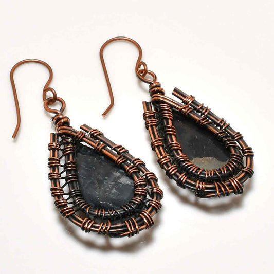 Shadow Shield – Black Tourmaline Copper Earrings
