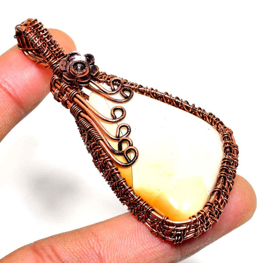 Gaia’s Embrace – Natural Gemstone Copper Pendant