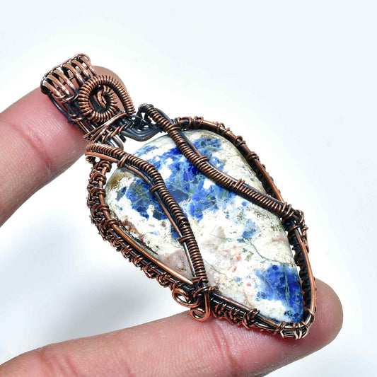 Ezra’s Veil – Lapis Lazuli Copper Pendant