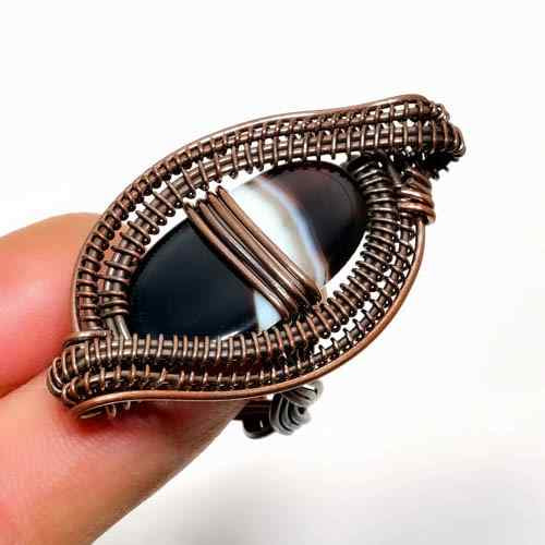 Gaia’s Embrace – Agate Copper Ring