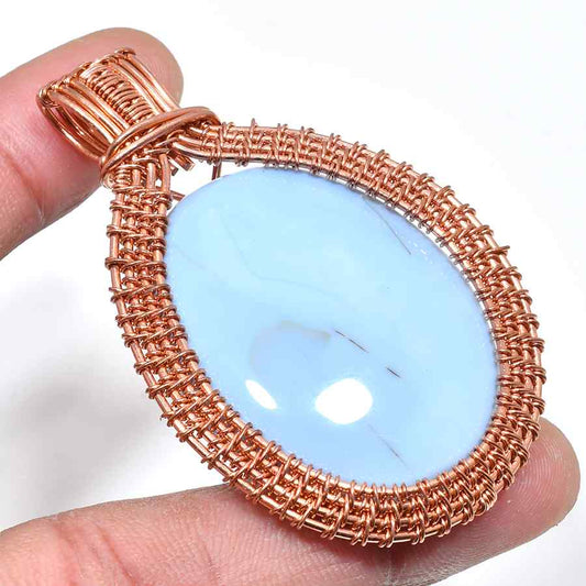 Azure Embrace – Larimar Rose Gold Pendant