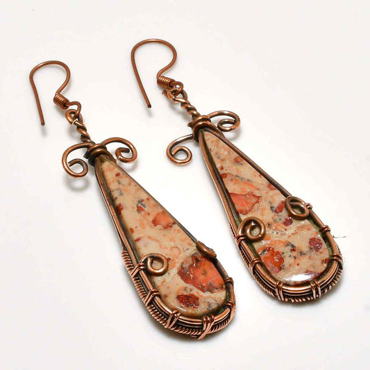 Earthbound Harmony – Copper & Stone Earrings
