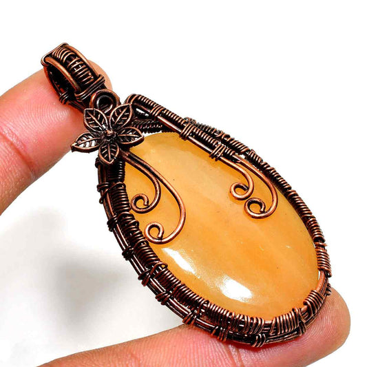 Illumina’s Embrace – Citrine & Copper Pendant