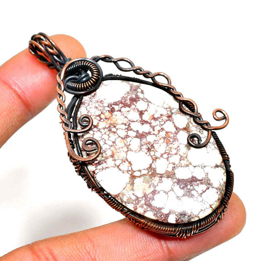 Gaia’s Embrace – Copper-Wrapped Gemstone Pendant