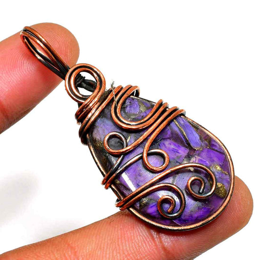 Ezra’s Veil – Amethyst & Oxidized Copper Pendant