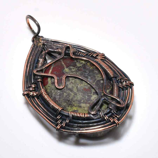 Earth’s Embrace – Obsidian Copper Pendant