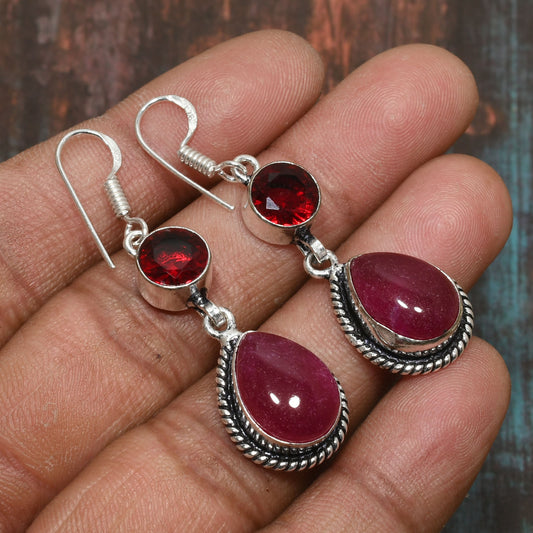 Ruby Radiance – Sterling Silver Ruby Earrings