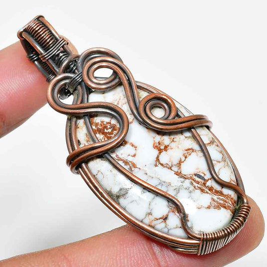 Ember’s Embrace – White Howlite Copper Pendant