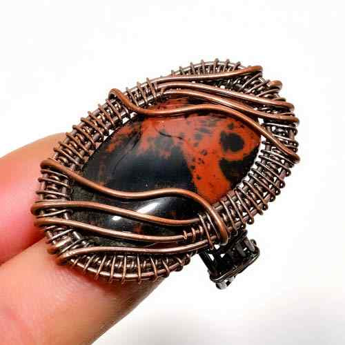 Ember’s Embrace – Red Jasper Copper Ring
