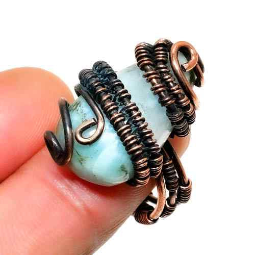 Ocean’s Embrace – Aquamarine Copper Pendant
