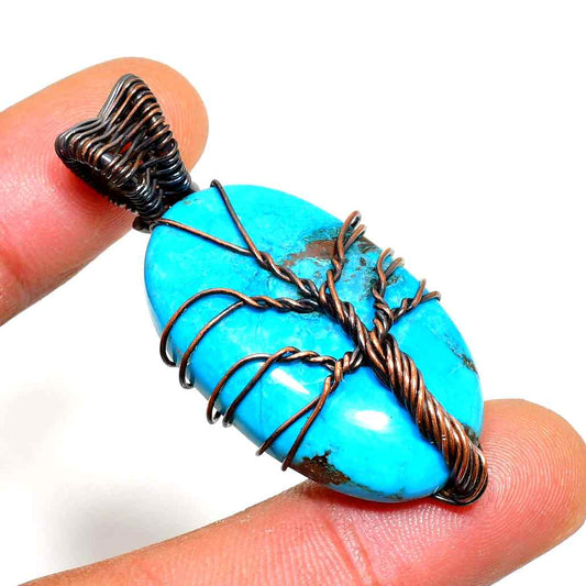 Earth’s Embrace – Turquoise & Copper Pendant