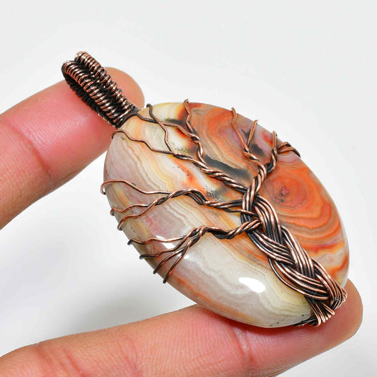 Ember’s Embrace – Oxidized Copper Agate Pendant
