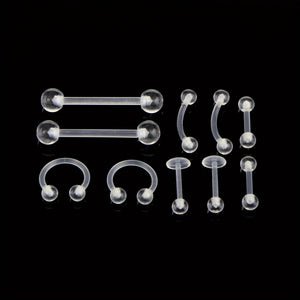 Clear Acrylic Body Piercing Barbells