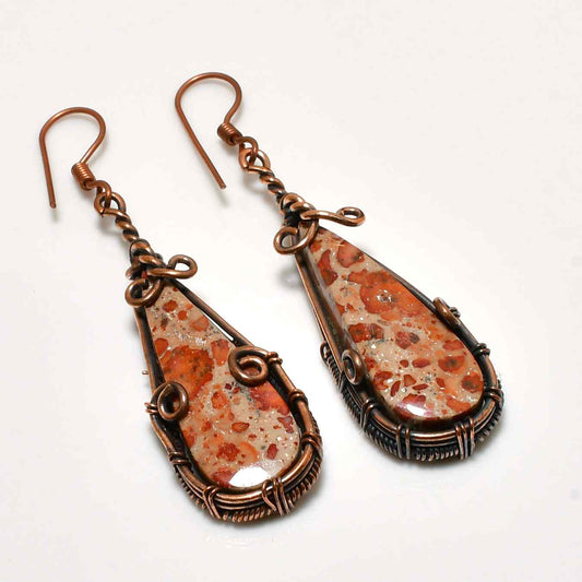 Terra’s Embrace – Jasper & Copper Earrings
