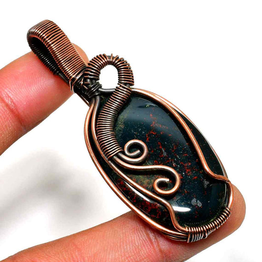 Terra’s Embrace – Bloodstone Copper Pendant