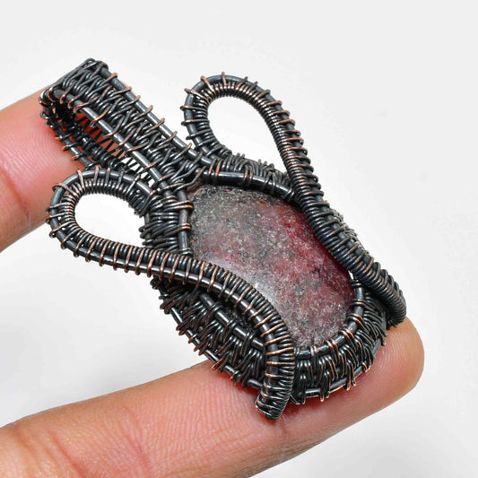 Gaia’s Embrace – Oxidized Copper Stone Pendant