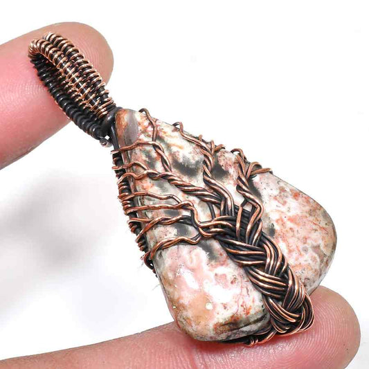 Gaia’s Embrace – Copper-Wrapped Stone Pendant