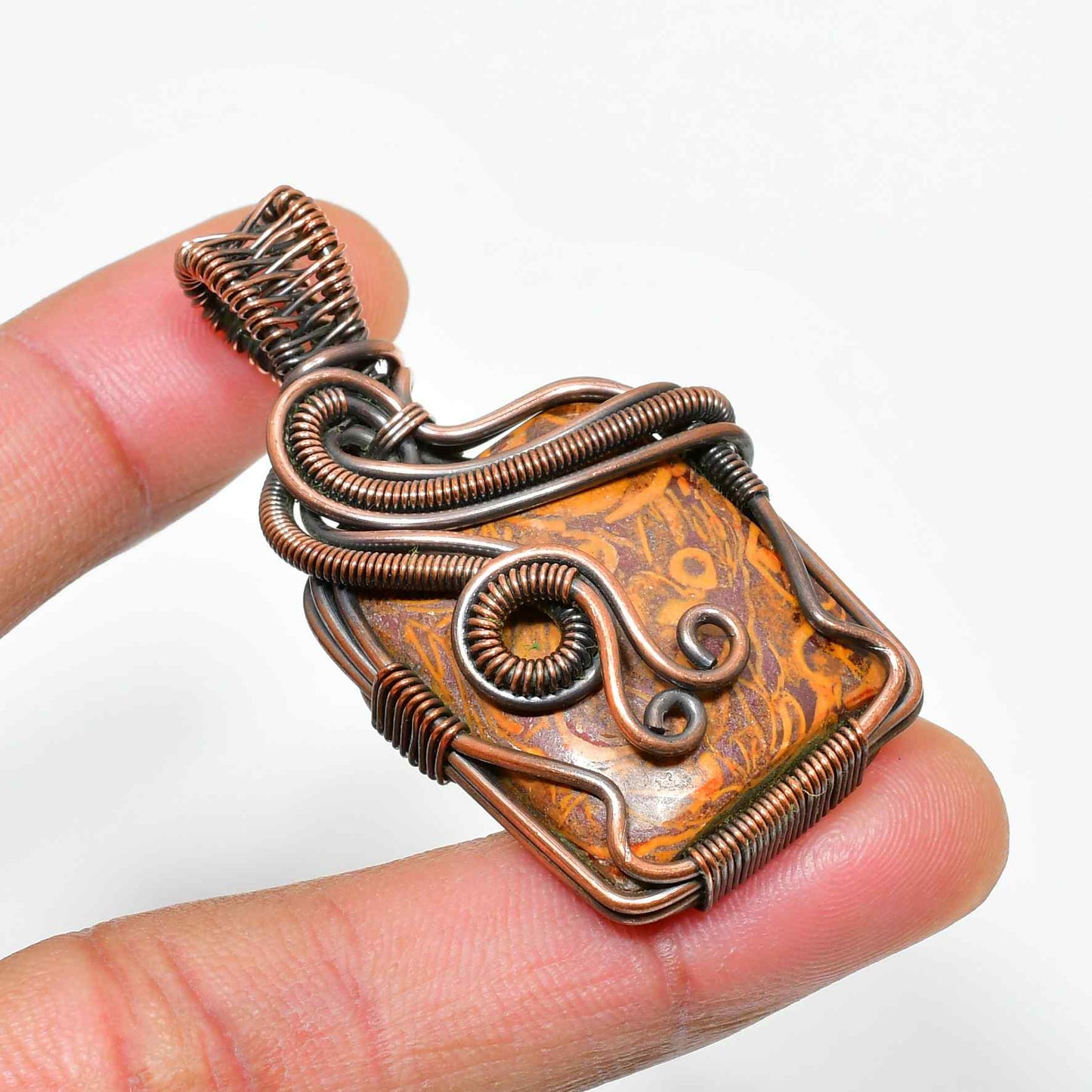 Embers of Harmony – Jasper & Copper Pendant