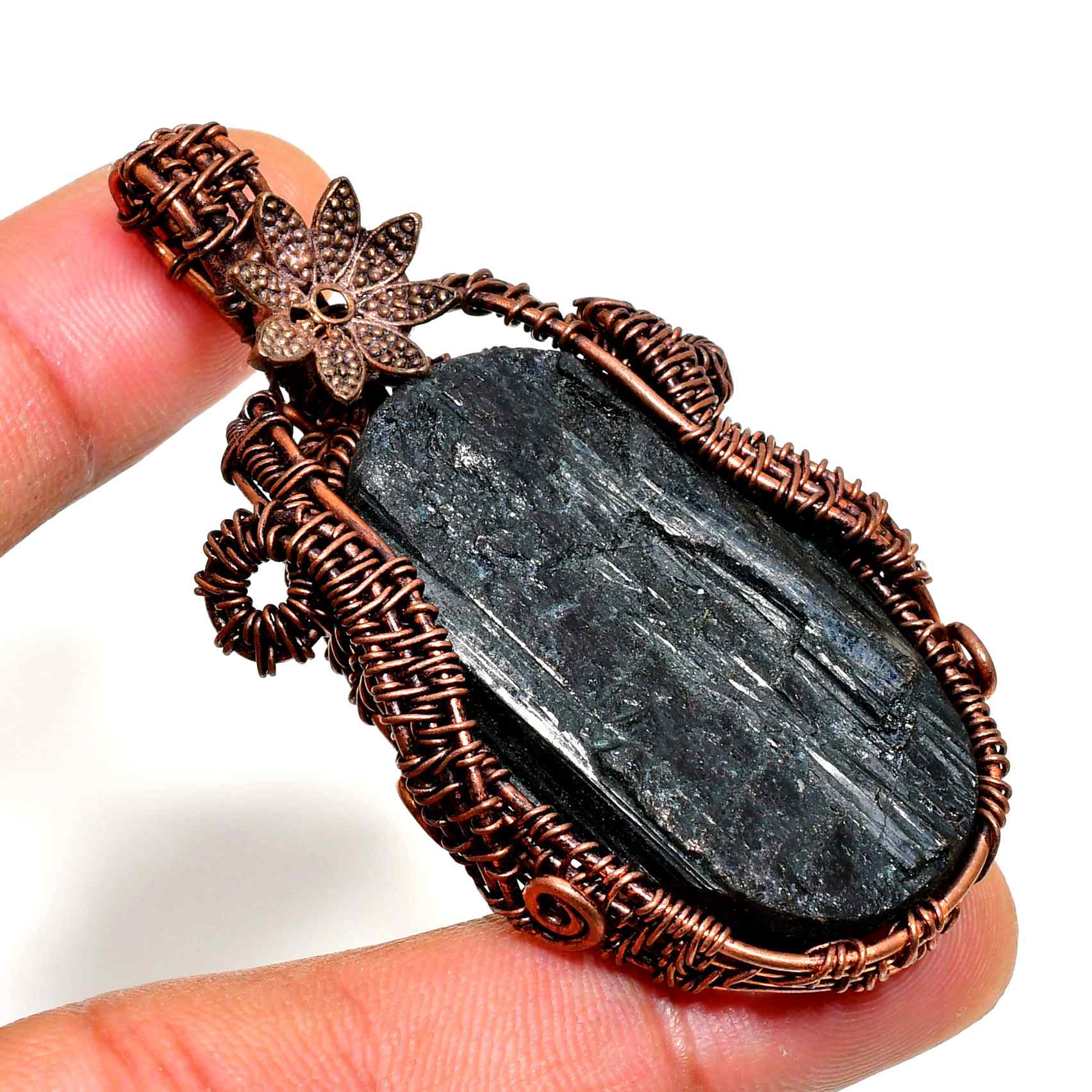 Gaia’s Anchor – Tourmaline Copper Pendant