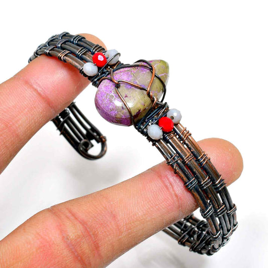 Harmony’s Heart – Rhodonite Copper Cuff