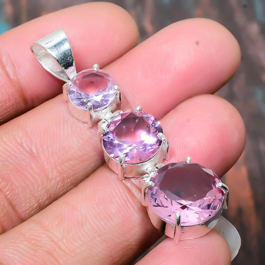 Serenity Trio – Sterling Silver Amethyst Pendant