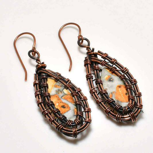 Gaia’s Grounding – Jasper & Copper Earrings