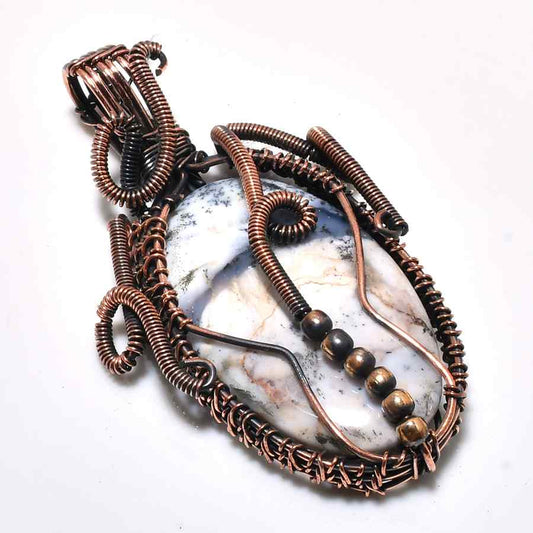 Artisan’s Embrace – Copper-Wrapped Agate Pendant