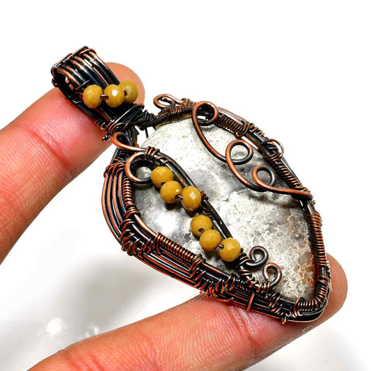 Terra’s Anchor – Yellow Jasper Copper Pendant