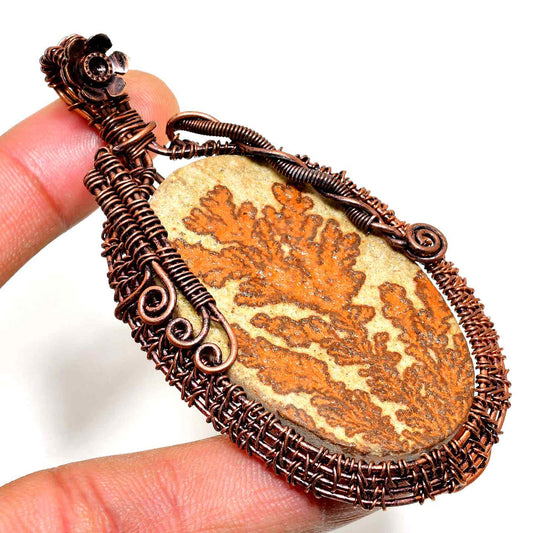Gaia’s Embrace – Fossil Copper Pendant
