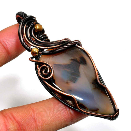 Terra’s Harmony – Agate & Copper Pendant