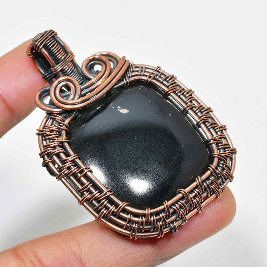 Seraphina’s Shield – Black Onyx Copper Pendant