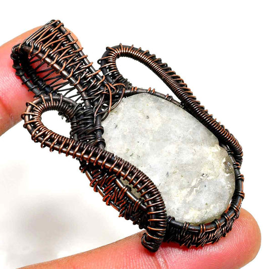 Ezra’s Veil – Oxidized Copper Crystal Pendant