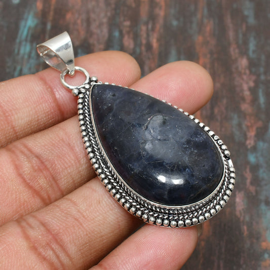 Luna’s Serenity – Blue Moonstone Silver Pendant