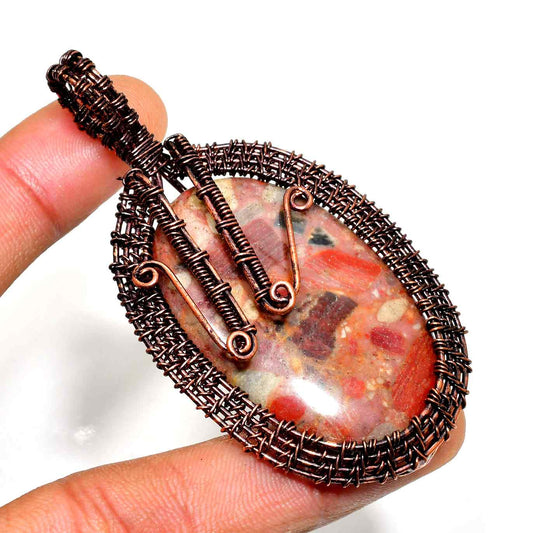 Gaea’s Embrace – Jasper & Copper Pendant
