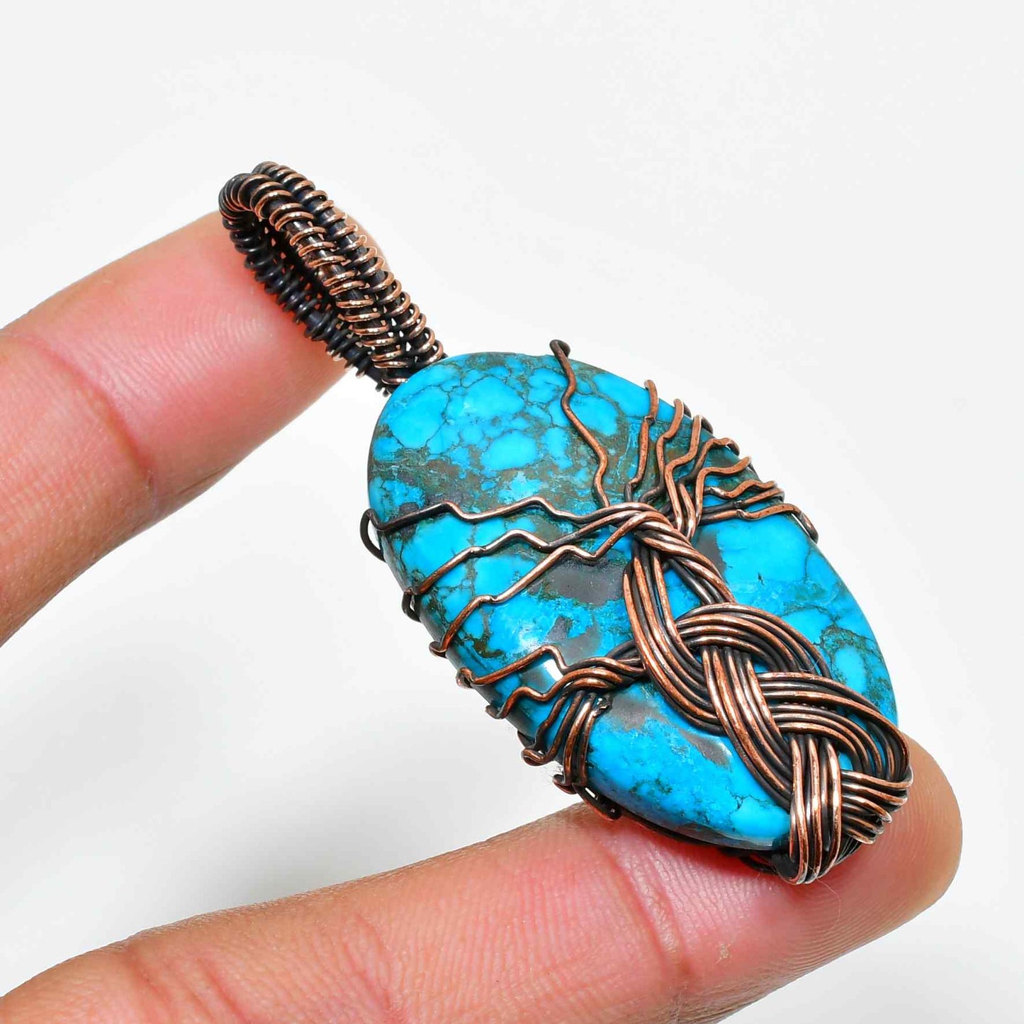 Seraphic Serenity – Turquoise Copper Wire Pendant