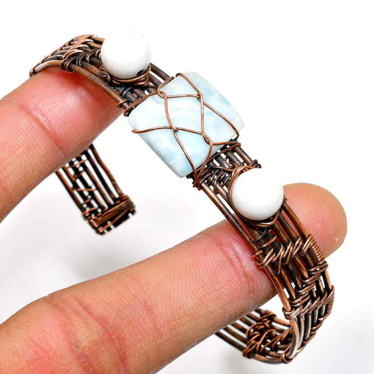 Tranquil Tide – Larimar Copper Cuff