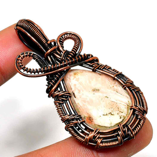 Celestial Harmony – Copper-Wrapped Grounding Stone Pendant