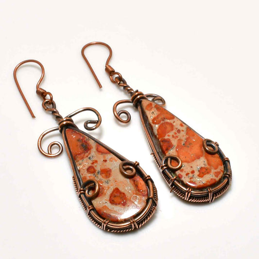 Gaia’s Embrace – Jasper Copper Earrings