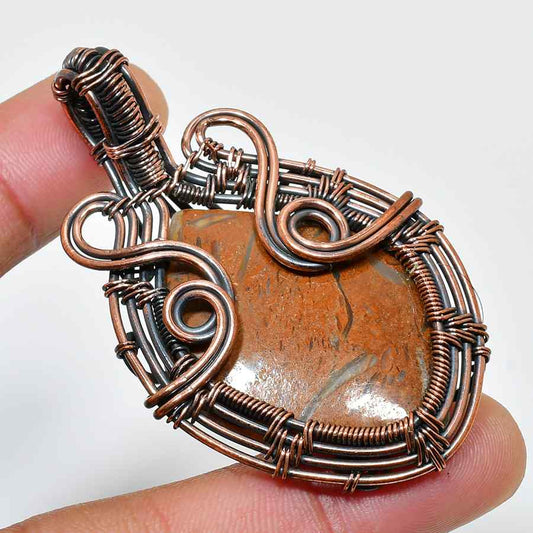 Guardian’s Root – Copper-Wrapped Gemstone Pendant
