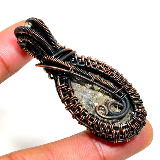 Ezra’s Veil – Amethyst & Oxidized Copper Pendant