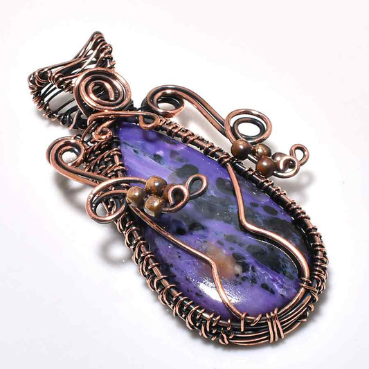 Ezra’s Veil – Amethyst & Copper Pendant