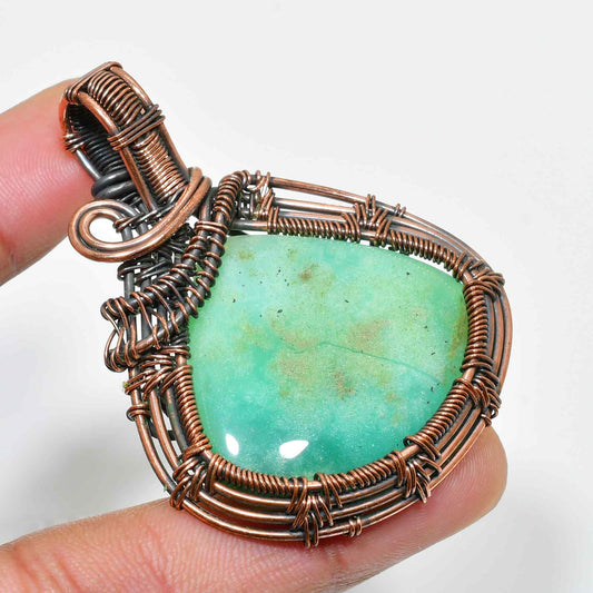 Gaia’s Embrace – Jade Copper Pendant