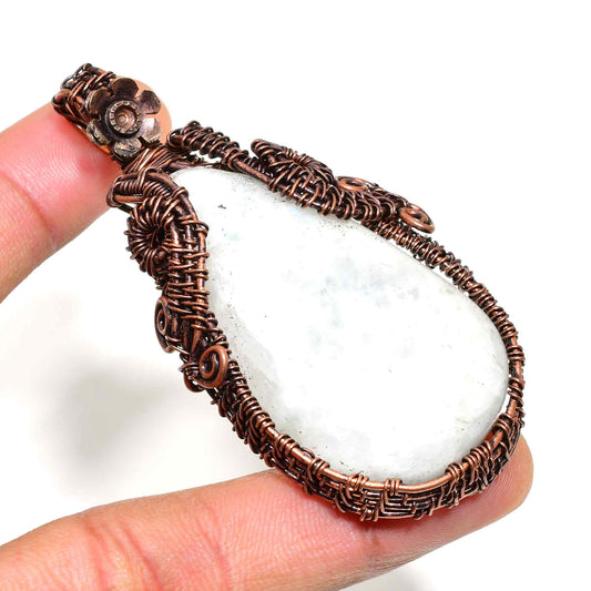 Ethereal Whisper – Clear Quartz Copper Pendant