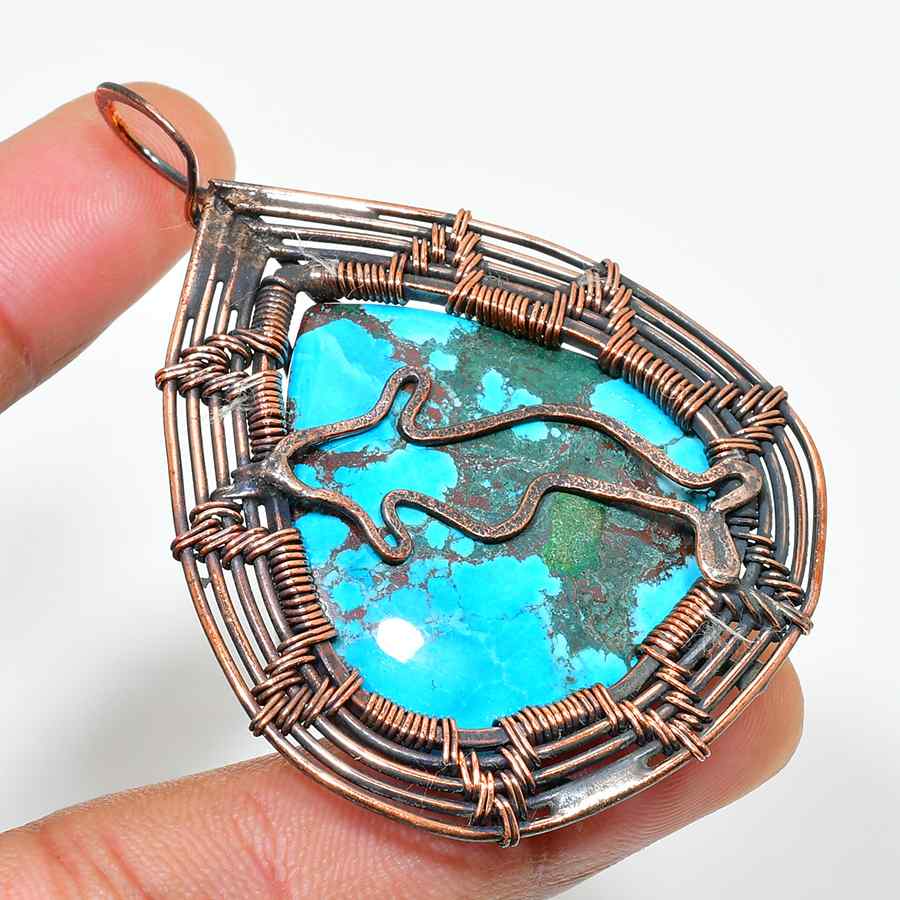 Earth’s Embrace – Turquoise Copper Pendant